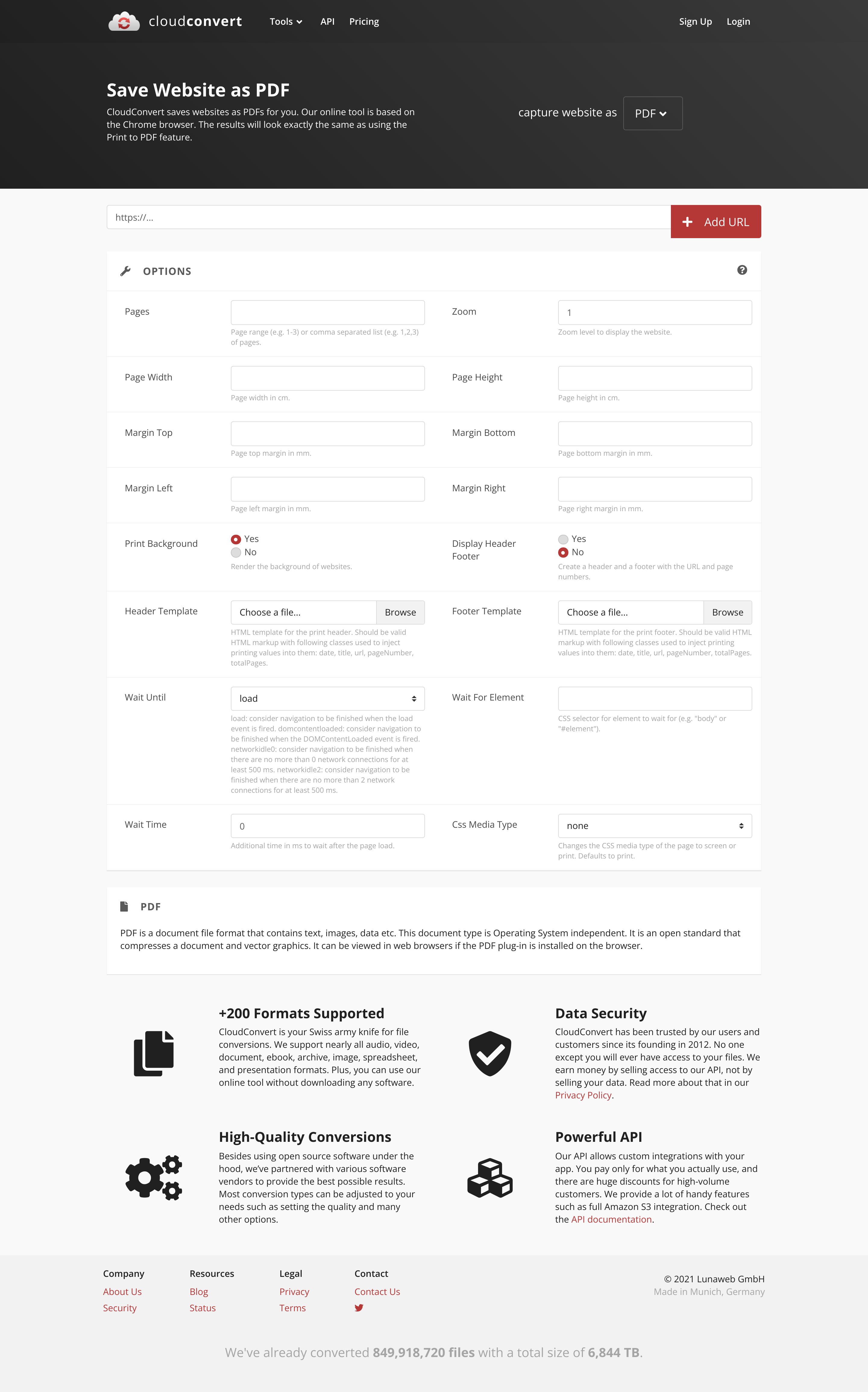 website screenshot