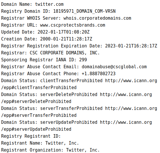 whois data